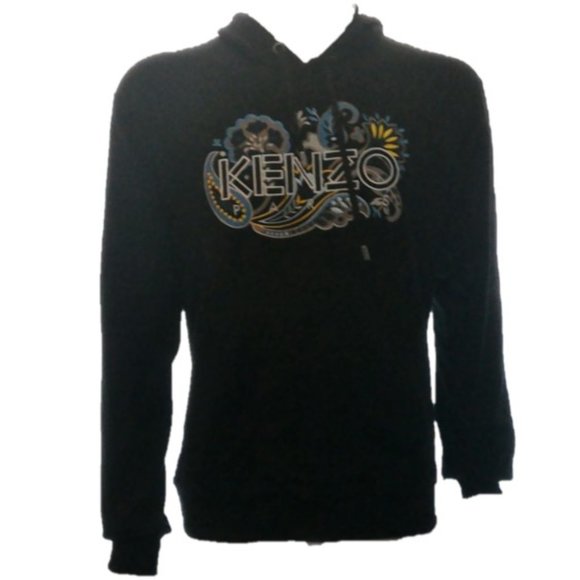 KENZO Paisley Logo Embroidered Hoodie Black L 09/24 - Picture 11 of 11